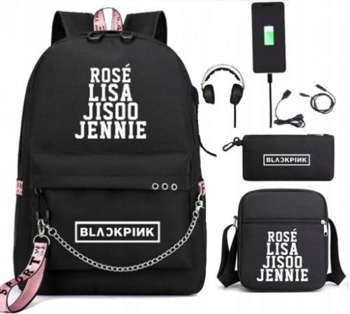  BLACKPINK LISA ROSE JISOO školski ruksak s više odjeljaka, crni, star 4 god