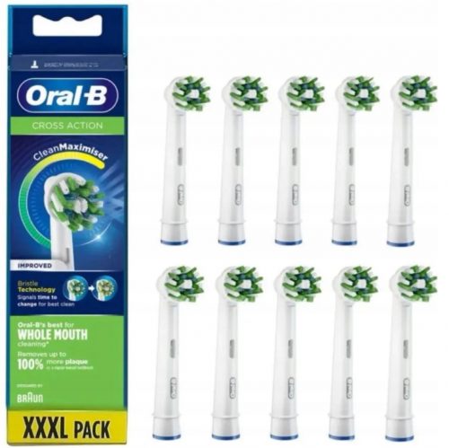  10x BRAUN ORAL-B CROSS ACTION GLAVE ČETKICA ZA ZUBE, BIJELE