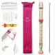  QiMei Pink Pro School Recorder CASE HOLDERS LEASH GREASE KAZOO za školu