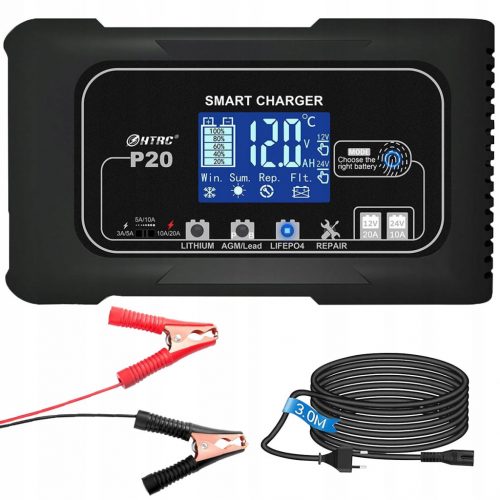  MIKROPROCESORSKI ISPRAVLJAČ ZA AUTO BATERIJE 12V 10A LCD PUNJAČ