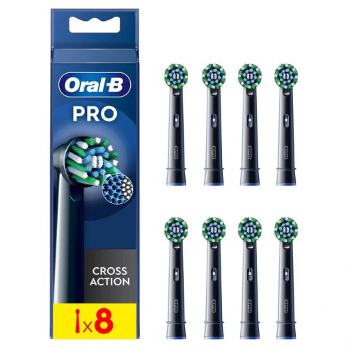  8x BRAUN ORAL-B CROSS EB50 BLACK HEAD TIPS