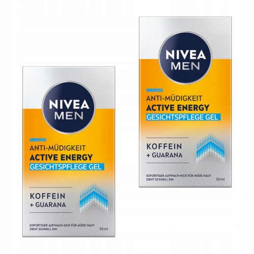  NIVEA MEN ACTIVE ENERGY Gel-krema za lice - muškarci s kofeinom 50ml x2