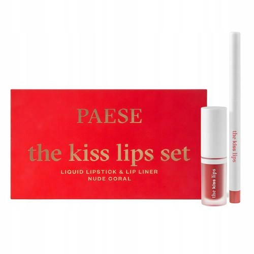  PAESE The Kiss Lips Set Olovka za usne i set tekućih ruževa 02 Nude Coral