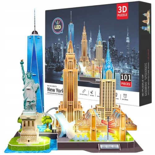  3D PUZZLE PANORAMA GRADA YORKA NEW YORK LED SVJETLO 101 ELEMENT