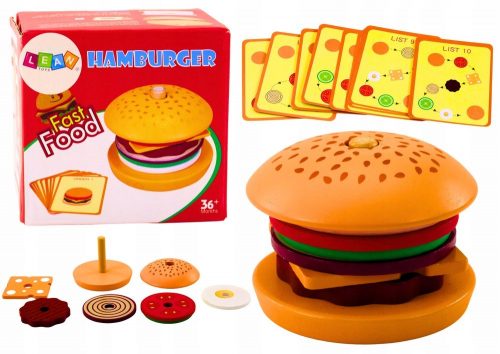  DRVENI HAMBURGER 8 EL KARTICA S RECEPTIMA 10 KOM LEAN TOYS