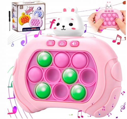  POP IT RABBIT PINK POPIT PUSH SKILL GAME, ANTI-STRES, SENZORIKA