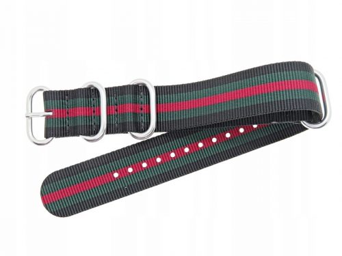  TEKLA WEBBING STRAP N183 18 mm NATO CRNO ZELENO CRVENA UNISEX GLATKA