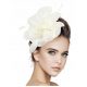  Krem ecru fascinator toque, stilski šešir, mašna, banket, pričest