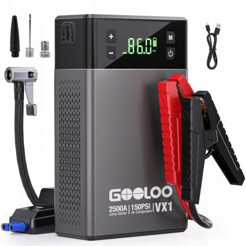  GOOLOO VX1 Powerbank kompresor 2500A Starthilfe 12V 150 PSI