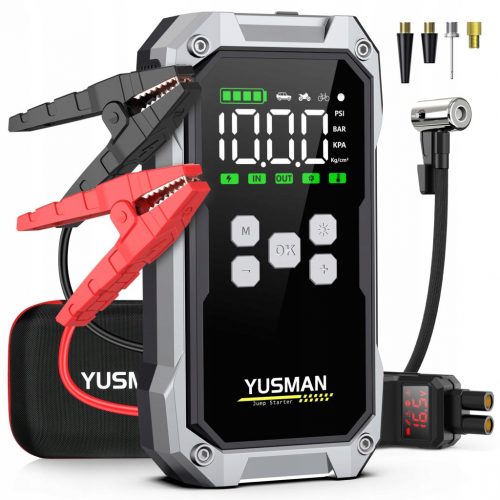  YUSMAN Starter Powerbank 5000A 12V kompresor 150PSI 21800mAh LED LCD