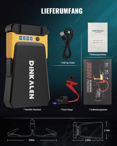  DINKALEN Powerbank 15800mAh 1200A Auto Jump Starter LED svjetiljka