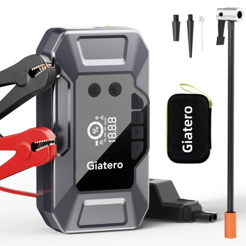  GIATERO Jump Starter Powerbank 4000A Kompresor 150PSI LCD USB QC3.0 LED