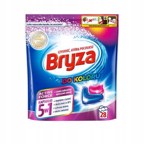  Bryza Active Force 5u1 Kapsule za pranje rublja za obojeno rublje 560 g (28 pranja)