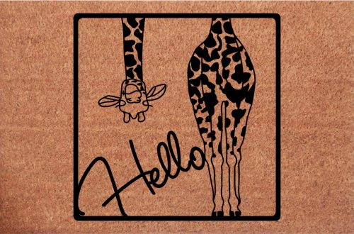  PODLOGA ZA ULAZNA VRATA Funny Giraffe HELLO