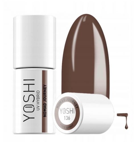  YOSHI FREE SPIRIT HYBRID NAIL CHOCOLATE BROWN 136 NOMAD JOURNEY 6 ml