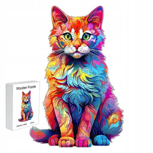  3D Drvena Puzzle Puzzle za djecu i odrasle - Cat A4