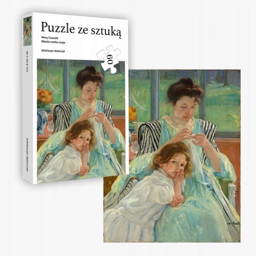  Puzzle sa slikom: Mlada majka šije - Cassatt (60 komada)