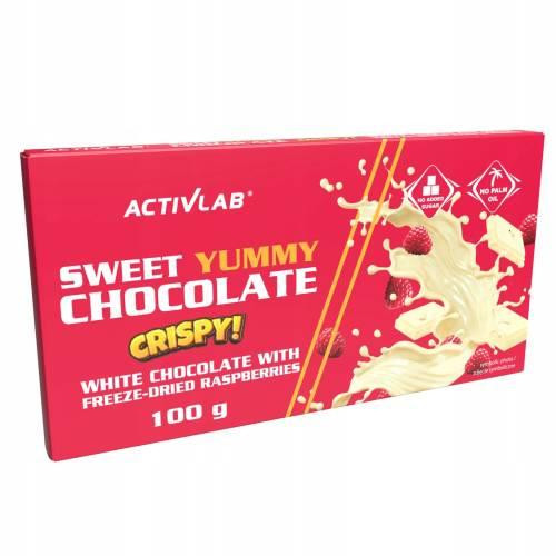  ACTIVLAB Crispy bijela čokolada sa liofiliziranim malinama, 100g