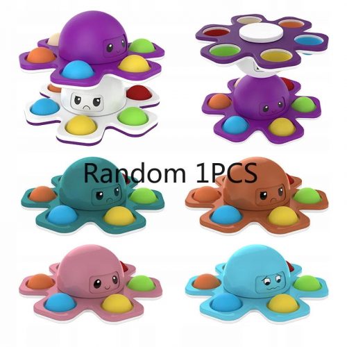  Smiješne Fidget igračke Octopus Spinning Top Vent Gyro Three Expression Fidget Sp