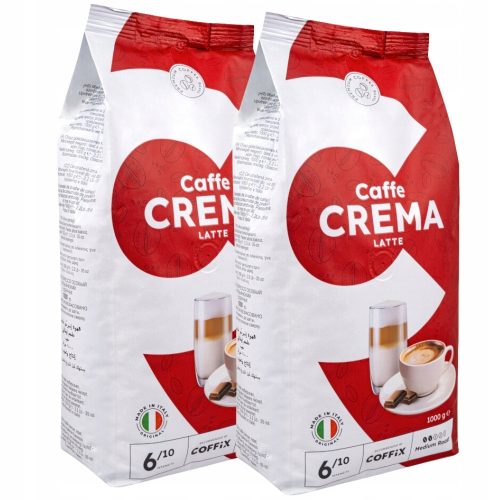  CAFFE CREMA LATTE kava u zrnu 1kg x2 delikatna COFFIX pjena