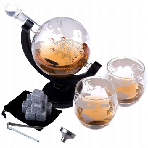  Whisky Set Globe Carafe 850 ml Čaše Stones Rođendanski dar