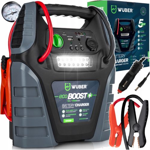  JUMP STARTER ISPRAVLJAČ POKRETANJE POWERBANK KOMPRESOR LED SVJETLO 5U1 17Ah