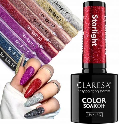  CLARESA STARLIGHT HYBRID POLISH SET FLASH EFFECT COLLECTION 9 kom.