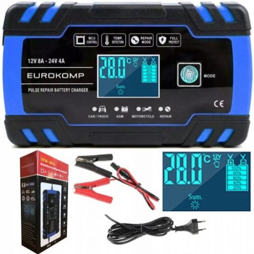  ISPRAVLJAČ PUNJAČ BATERIJA LCD 12V 24V 8A