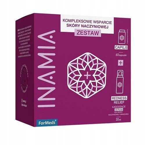  INAMIA Redness Relief Set umirujući serum, 30 ml + Capilis, 60 kapsula