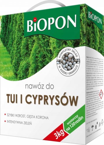  BIOPON GNOJIVO ZA TUI I ČEMPRESE GRANULE 3KG BRZI RAST GUSTA KROŠNJA