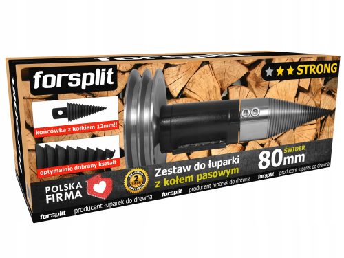  Pužni cjepač za drva 80mm - SET SA KOTAČOM