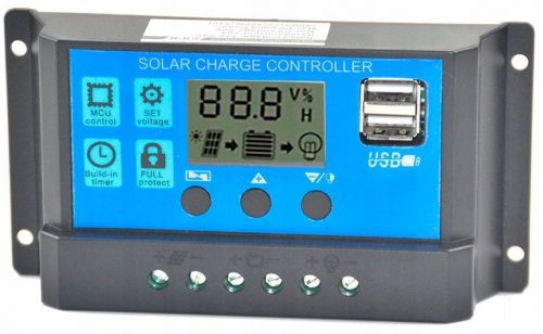  10A PWM solarni regulator punjenja 12V 24V s USB-om