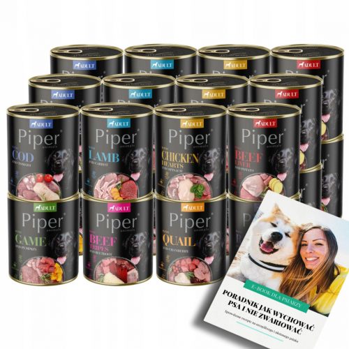  DOLINA NOTECI PIPER Mokra hrana za PSE MIX 8 okusa 24x 800g + EBOOK DOG