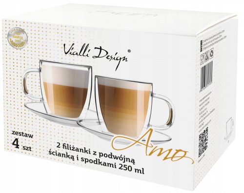 Vialli Design čaše za kavu i čaj 250 ml 2 kom.